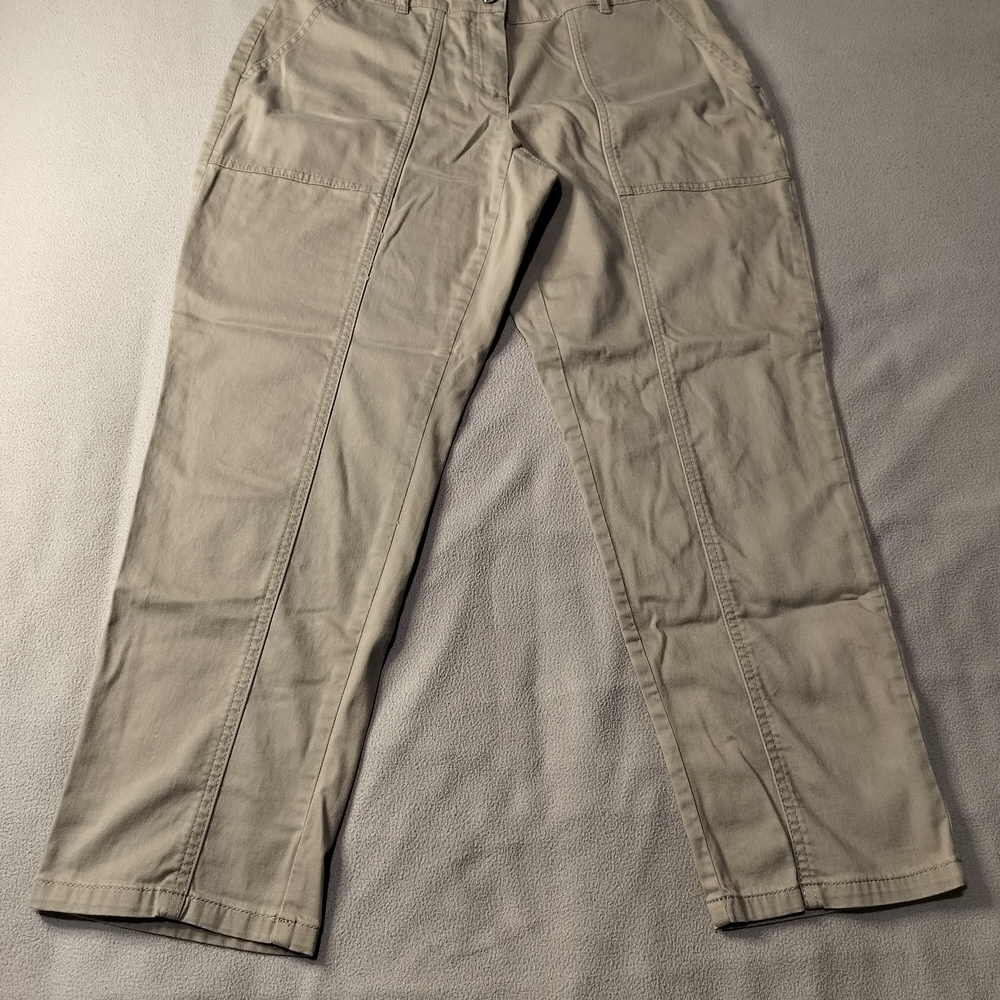 White House Black Market Tan Cropped Pants Sz 8